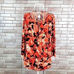 Chause New York floral print tunic blouse Size XL